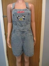 vintage SZ Lg Mickey Unlimited Mickey Mouse denim shortalls short overalls