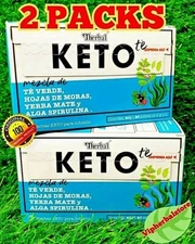 Te KETO TEA Therbal 40 Tea bags Alga Spirulina Yerba Mate Te Verde Moras 2 Packs
