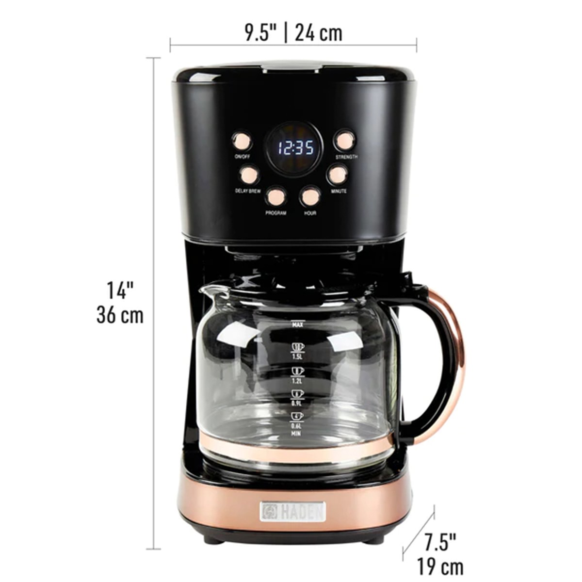 Haden Heritage 12 Cup Programmable Retro Coffee Maker Machine
