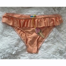 River Island Orange  White Striped Swimwear Bikini Bottom