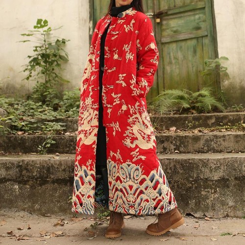 Fashion Women Collar Long Quilted 