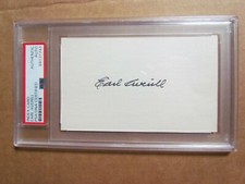 Earl Averill Signed Index Card PSA Certified Encapsulated 