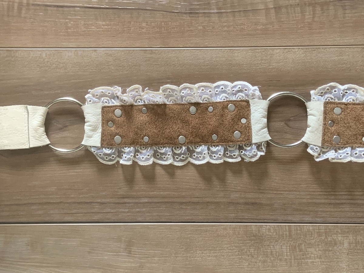 Betsey Johnson Leather Lace Emboidered Y2K Cottage Core  display picture 1