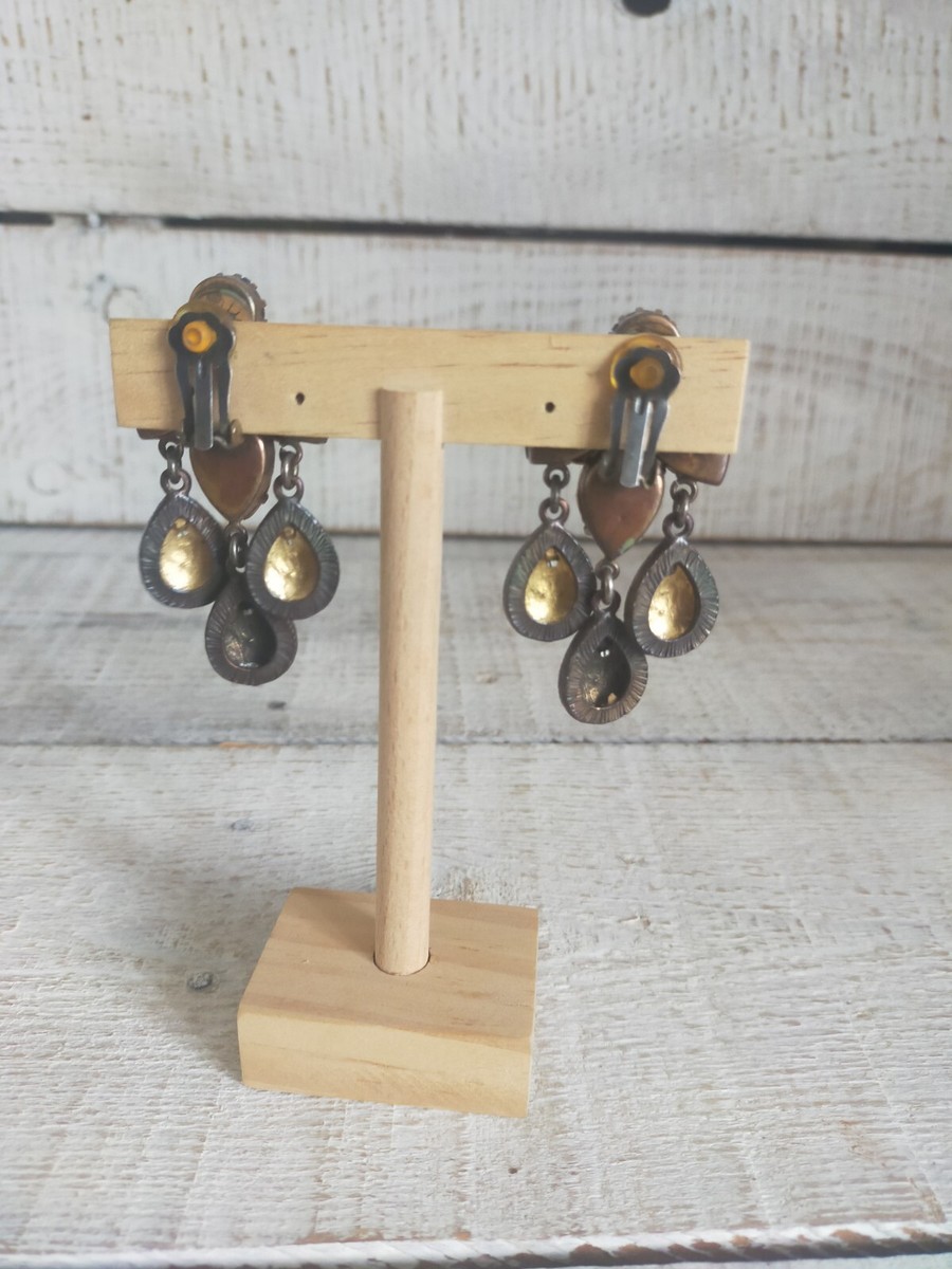 Boucles D'oreilles Clips Vintage Gas Bijoux - Doré - Occasion