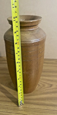 Vintage Bob Emmett handgedrechselte Holzvase schwer dekorativ 10'' hoch