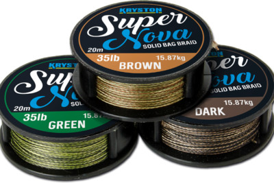 KRYSTON Super Nova Solid Bag Braid Dark Silt 20m 35lb Karpfenangeln Terminal