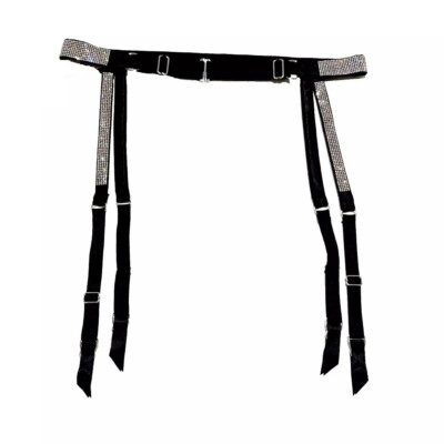 Victoria's Secret Very Sexy Shine Strap Bling Rhinestones Garter Belt Black  M/L | eBay