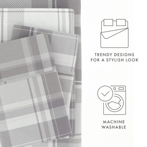 Kaycie Gray Fashion 4PC Cozy Flannel Bed Sheet Set Ultra Soft 100% Cotton - Picture 7 of 93