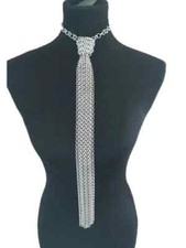 Chainmail TIE, New Item, Aluminum Butted Silver Tie for COSPLAY PARTY HALLOWEEN