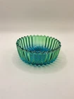 Vintage Jeanette Glass Blue Green Swan Dish Bottom Trinket Dish As Is