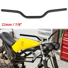 7/8" 22mm Motorcycle Low Drag Handlebar Black For Harley Yamaha Honda Kawasaki