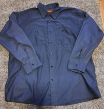 RED KAP Work Shirt DARK GRAY XL Long Sleeve Good Condition No Rips Smoke Free