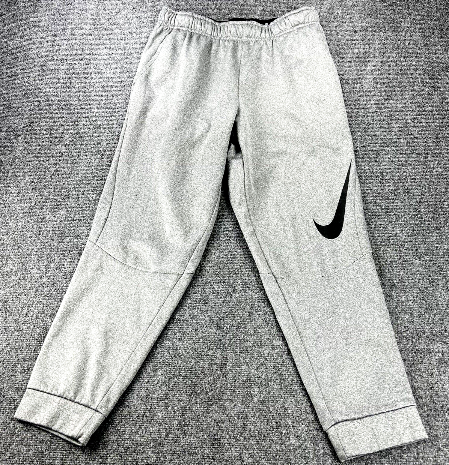 Nike Dri Fit Joggers Mens Large Gray Performance Track Tapered Pants Big Swoosh