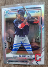 Angel Martinez Signed 2021 Bowman Draft Baseball Card #PDC-34 Guardians Refracto