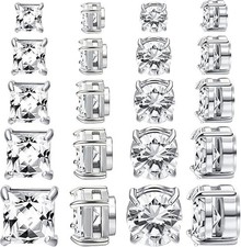 10 Pairs Magnetic Earrings for Men Clip on Earring Stainless Steel Magnet Ear...