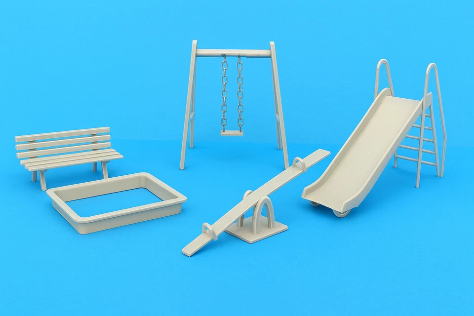 Modellbau Spielplatz Bausatz 1:22,5 – Zubehör für Diorama & Figurenwelten - Bild 2 von 4