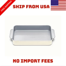 Caraway Home 9.13' Nonstick Ceramic Rectangle Pan CREAM NEW