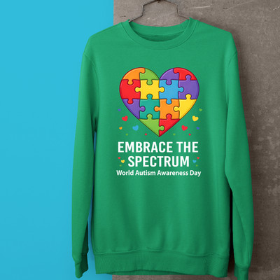 Embrace The Spectrum Sweatshirt World Autism Awareness Day Support Gift