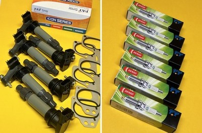 Ignition coils + plugs x 6 for Holden WL STATESMAN 3.6L 04-06 LY7 Type 2 plug