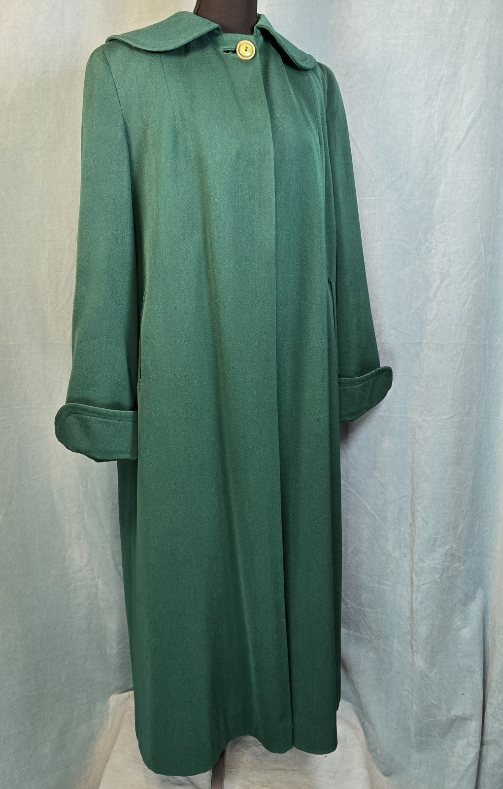 Emerald green wool swing coat