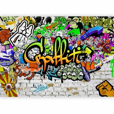 GRAFFITI MAUER Fototapete Vlies Tapete xxl Wandtapete Wandmotiv Kinderzimmer