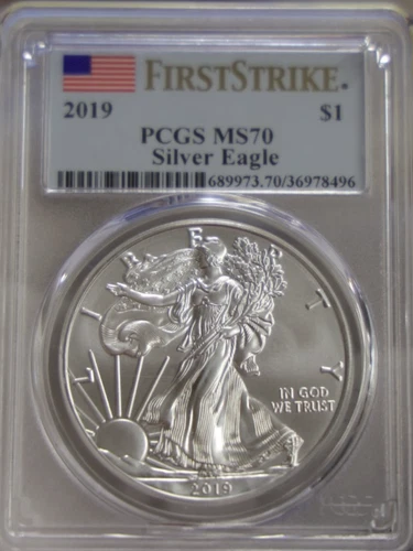 2019 US Silver Eagle $1 PCGS MS70 First Strike