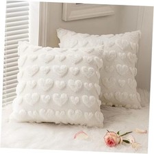 Valentines Pillow Covers 18x18 Inch Set of 2 18" x 18" Pack of 2 Pure White