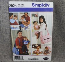 Simplicity 2924 Diaper Bags Accessories Changing Pad Burp Cloth Bib Uncut