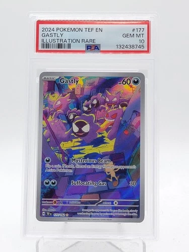 GASTLY 2024 POKEMON TEMPORAL FORCES ILLUSTRATION RARE #177 PSA 10 Q0895