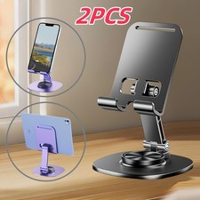 360 Rotating Metal Stand Foldable Adjustable Desktop Holder for Phone Tablet