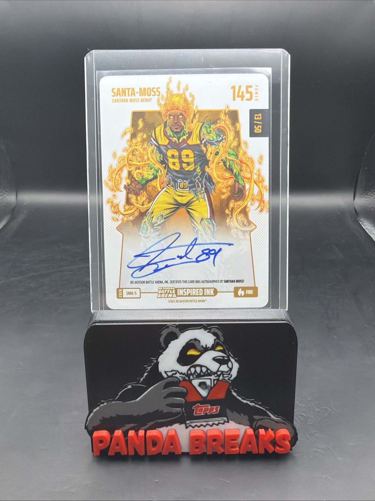 2026 Bo Jackson Battle Arena Santa-Moss Fire Auto #13/50 Power 145 Santana Moss