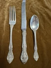 Gorham King Edward Sterling Silver 3-Piece Place Setting Fork/Knife/spoon