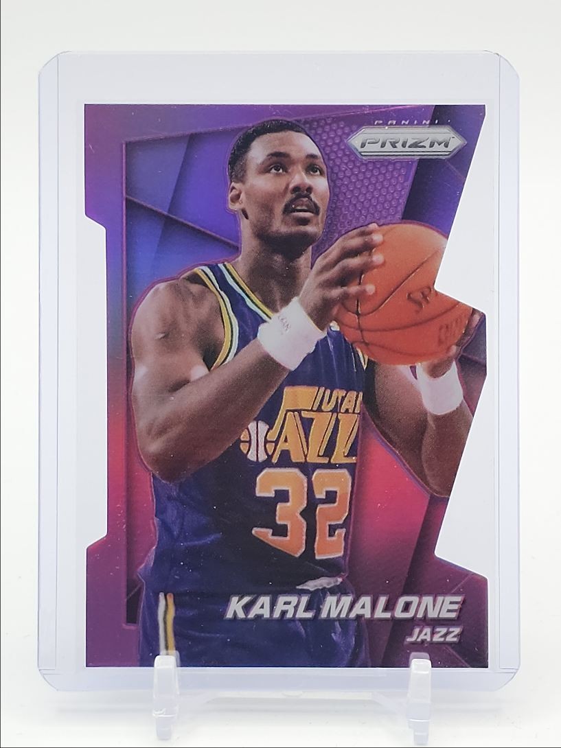 KARL MALONE 2014-15 PANINI PRIZM BASKETBALL PURPLE DIE CUT JAZZ /139 Q3178
