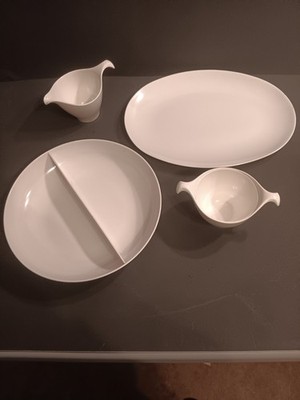 MCM White Melamine Serving Pieces Lot of 4. Royalon Divided Bowl