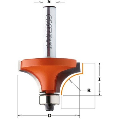 CMT Orange Tools Roundover Router Bits 2 Flutes Carbide Tipped 2-7/16'' L