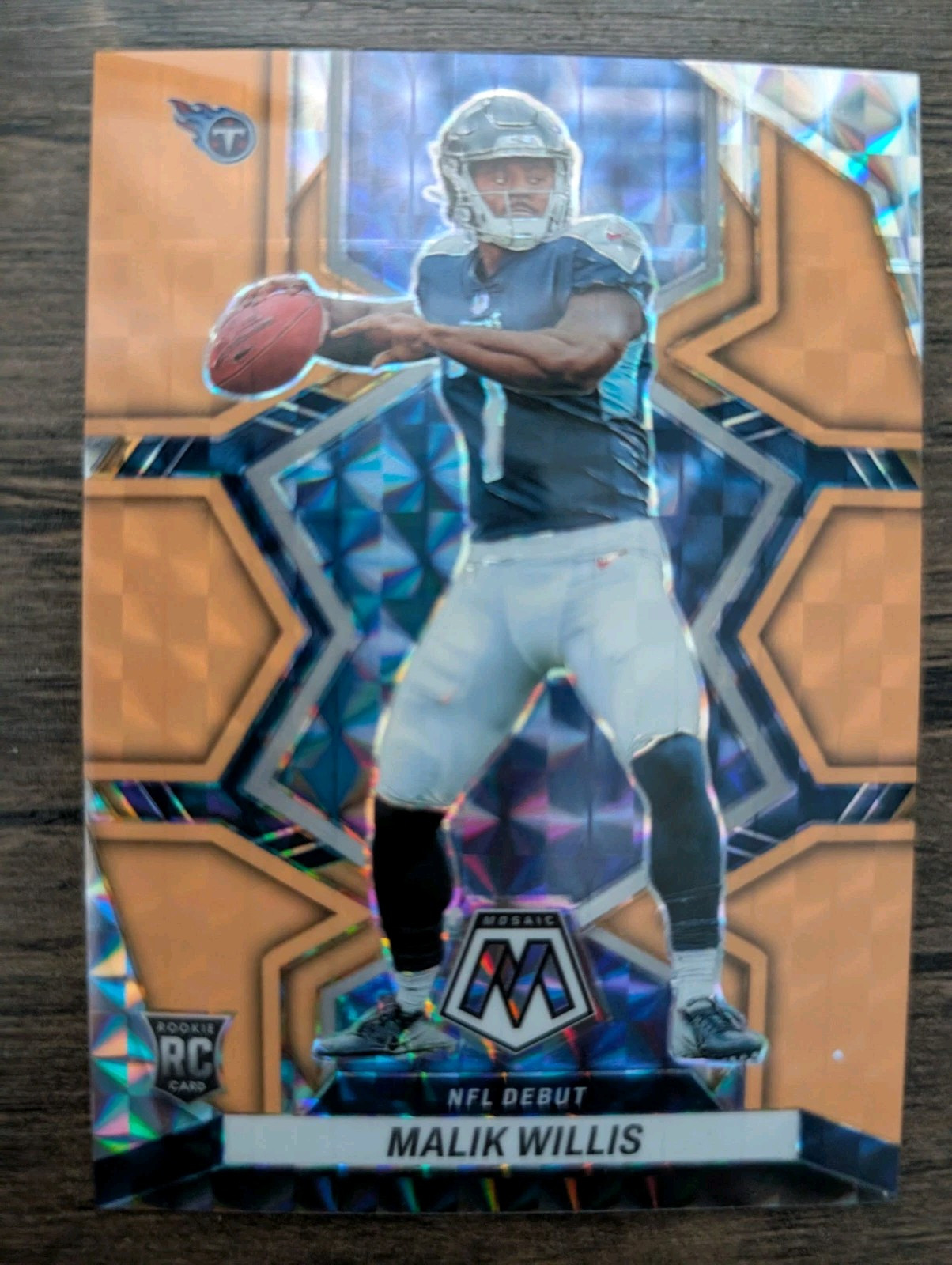 MALIK WILLIS 2022 Panini Mosaic NFL Debut Orange Fluorescent Prizm RC 18/25 Card