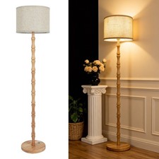 LuminexDesigns Wood Floor Lamp for Living Room 167cm Tall Natural Oak Standing