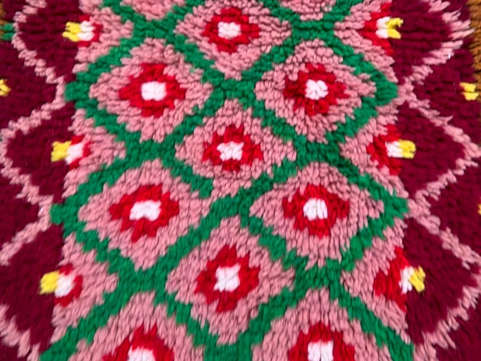 Hermosa alfombra suave sueca escandinava vintage, alfombra multicolor multicolor 2x5 pies Foto 4 de 4