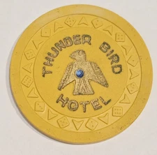 UNIQUE - $5 Chip - Thunderbird Thunder Bird Hotel Casino - Las Vegas Nevada NV