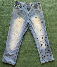 Y2K Akademiks embroidered letter jeans Men's Size 38 