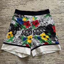 Vintage That s Me Hawaiian Womens Medium Floral Cotton Shorts 90s USA Flowers