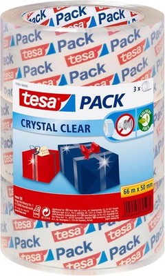 tesa Packband Crystal Clear kristallklar 3 Rollen 66 m x 50 mm transparent