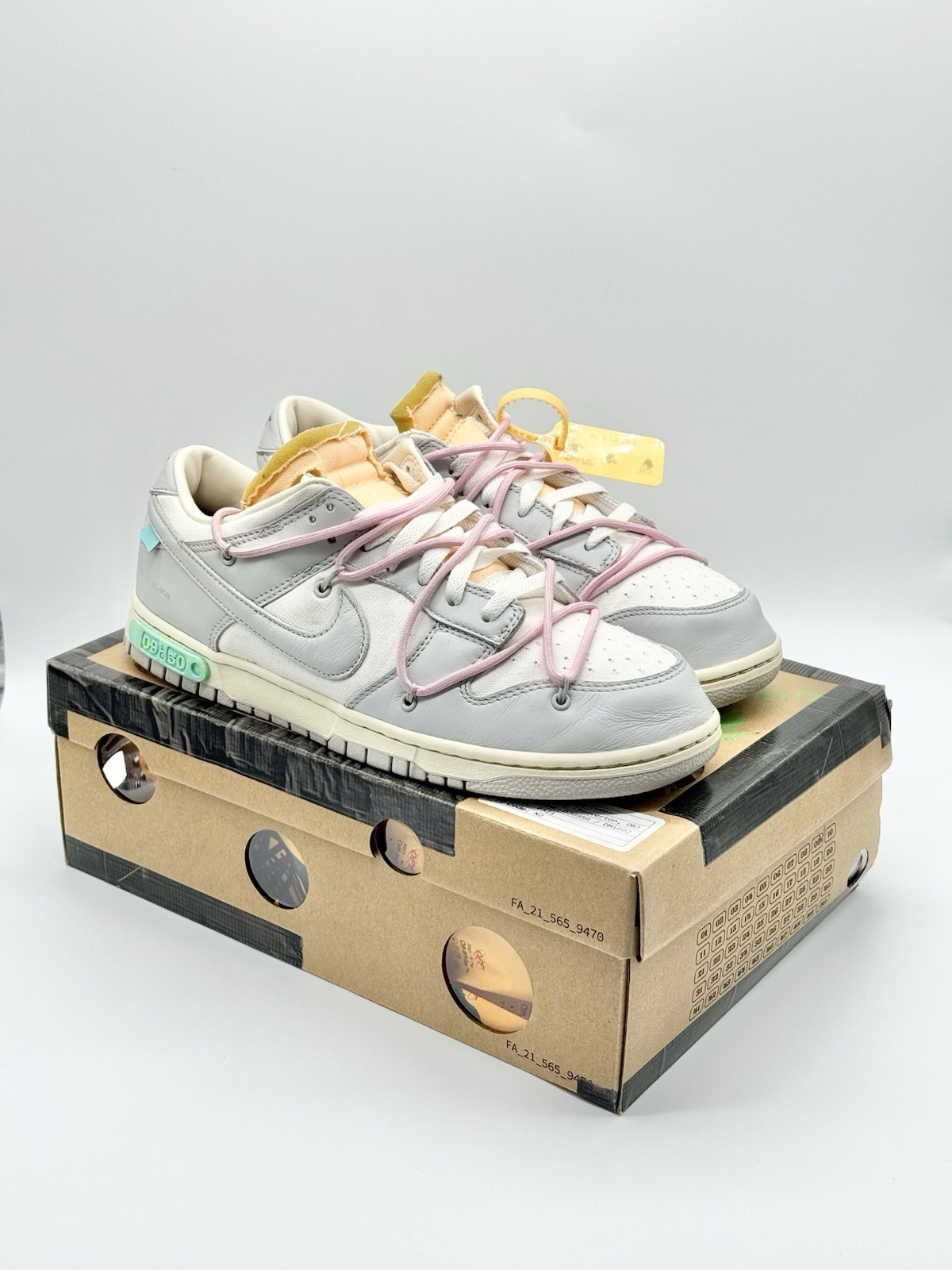 OFF WHITE X NIKE Taglia 11 5 Nike Off White x Dunk Low Lotto 09 di 50
