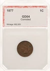 1877 1C Key Date Indian Head Cent Penny Good Details Corroded PCI Holder
