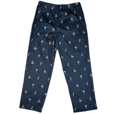 BETU SPORT Cropped Capri Pants SIZE 12 Black Embroidered Elephant Pineapple Palm