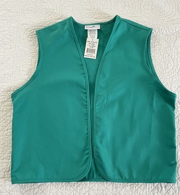 NWT Junior Girl Scout Vest Size Large (14-16) Green Sleeveless Cotton Blend