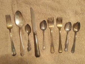 300 Grams Silver! Mixed Lot of Sterling Silverware Flatwear 9 pieces vintage