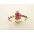 LeVian 14K Yellow Gold White Ruby Diamond 0.72 cts Ring Size 6 — photo 1
