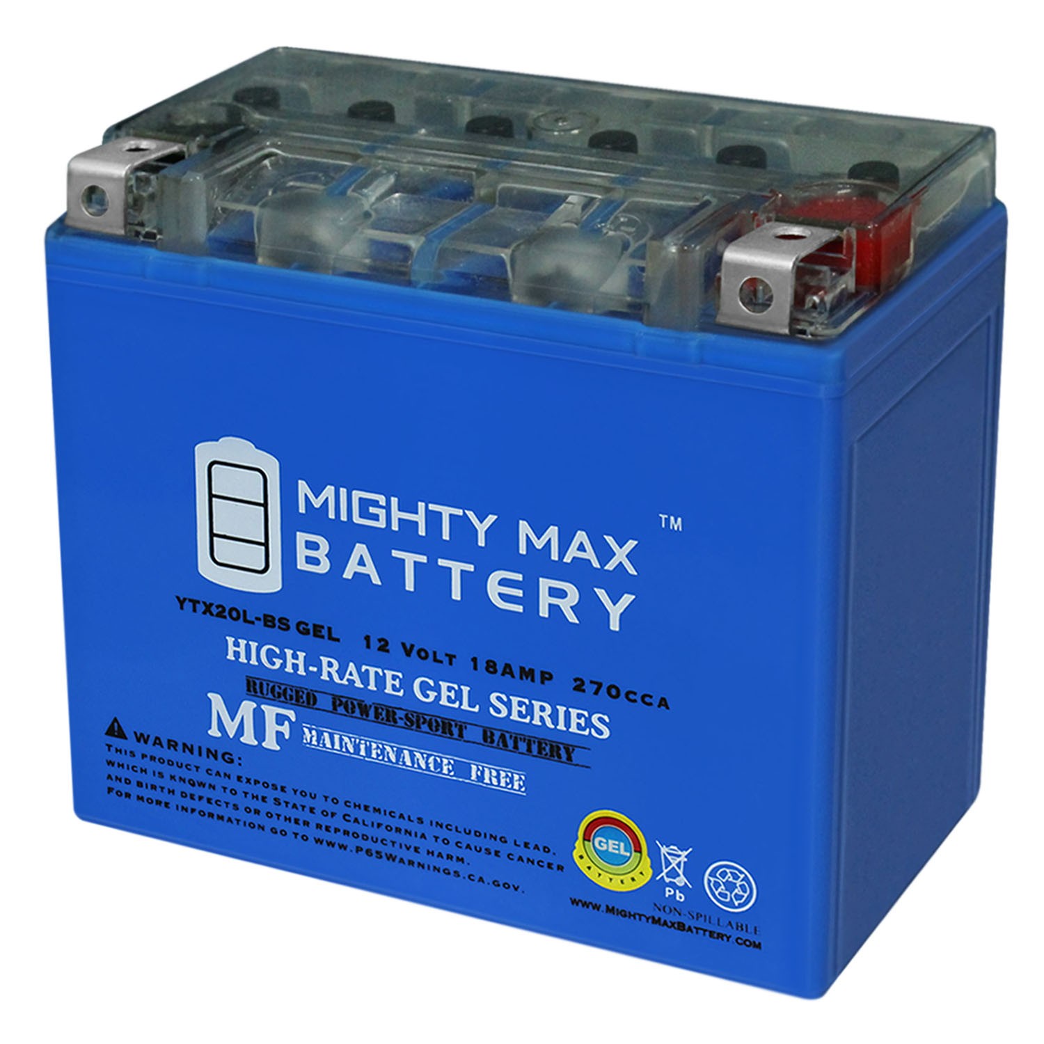 Mighty Max YTX20L-BS GEL Battery Replacement for Odyssey PC680 Drycell 51913