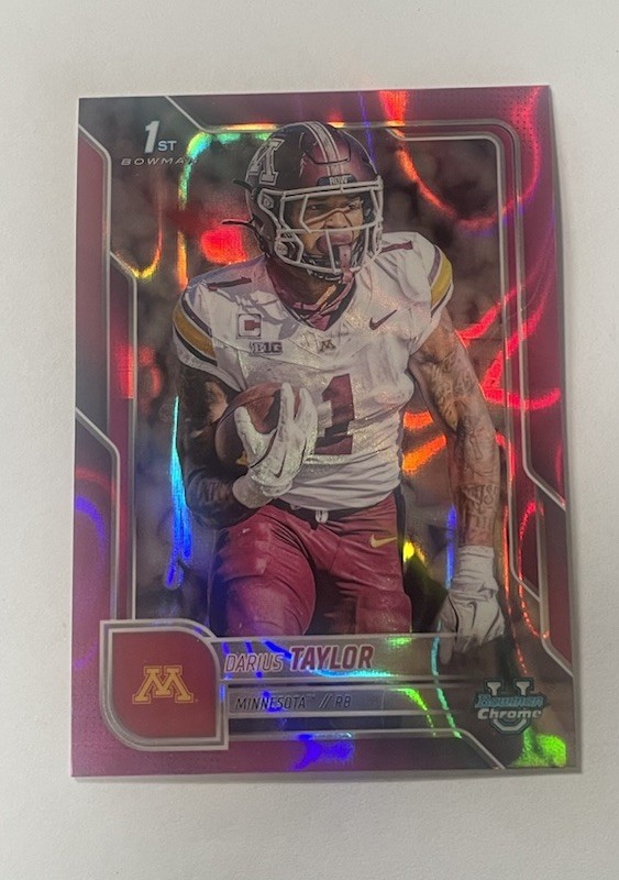 2025 Bowman University Chrome - Darius Taylor #126 Pink Lava Refractor (RC)